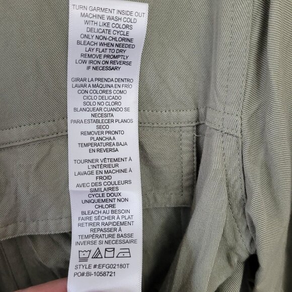 Kensie Jeans Soft Utility Jacket Shacket Womens Size M Green Adjustable Waist - Picture 8 of 8